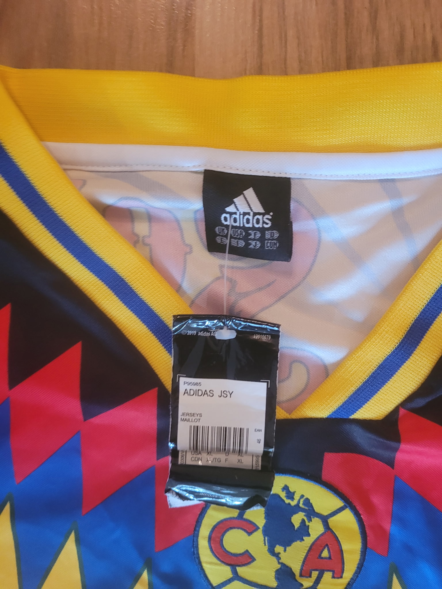 Adidas Club América Coca-Cola Jersey - Yellow/Black/Red/Blue Zigzag